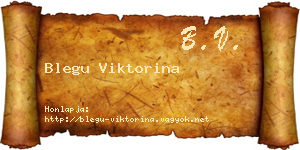 Blegu Viktorina névjegykártya